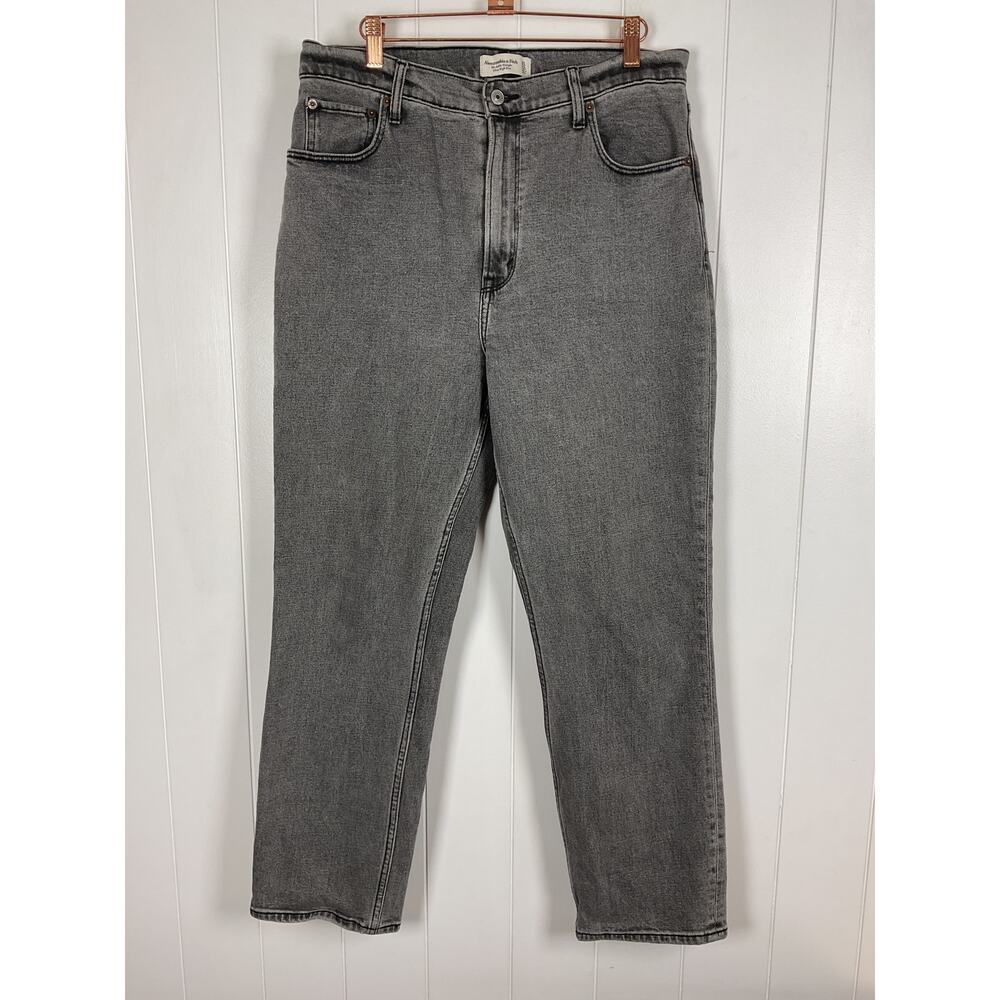 Abercrombie & Finch Womens The Ankle Straight Ultra High Rise Washed Black SZ 31